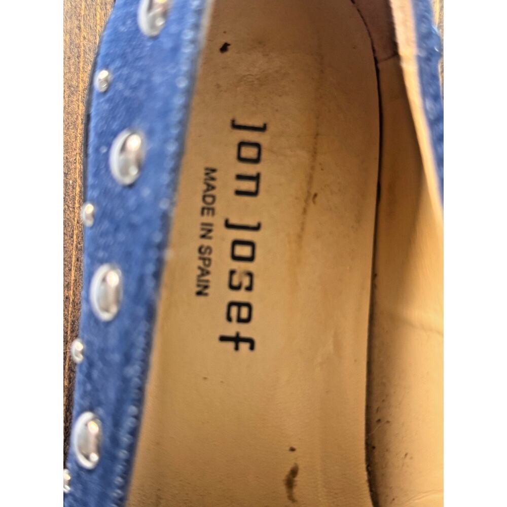 Jon Josef Denim Studded Loafer with Lug Soles- Romantic Punk Made In Spain 7/37 - Picture 3 of 6